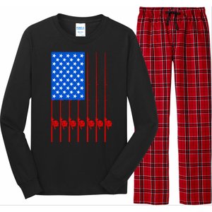 Fishing Poles USA American Flag Long Sleeve Pajama Set