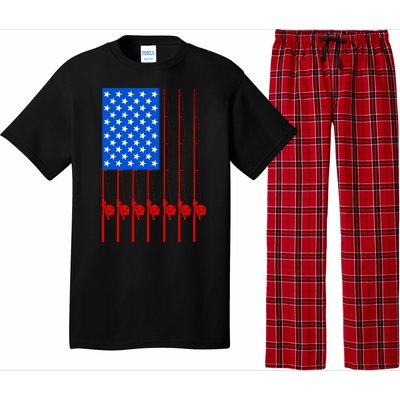 Fishing Poles USA American Flag Pajama Set