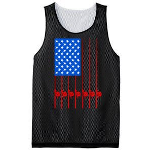 Fishing Poles USA American Flag Mesh Reversible Basketball Jersey Tank