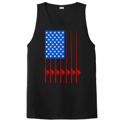 Fishing Poles USA American Flag PosiCharge Competitor Tank