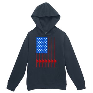 Fishing Poles USA American Flag Urban Pullover Hoodie