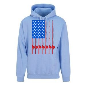 Fishing Poles USA American Flag Unisex Surf Hoodie