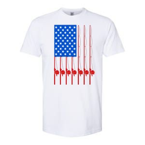 Fishing Poles USA American Flag Softstyle CVC T-Shirt