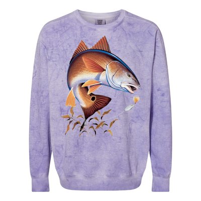 Fishing: Red Fish Colorblast Crewneck Sweatshirt