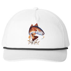 Fishing: Red Fish Snapback Five-Panel Rope Hat