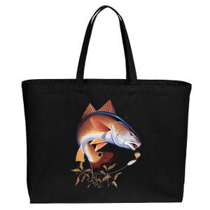 Fishing: Red Fish Cotton Canvas Jumbo Tote