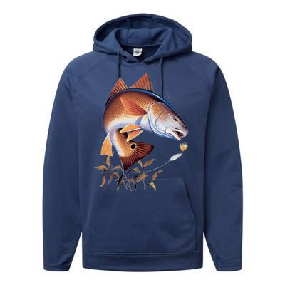 Fishing: Red Fish Performance Fleece Hoodie