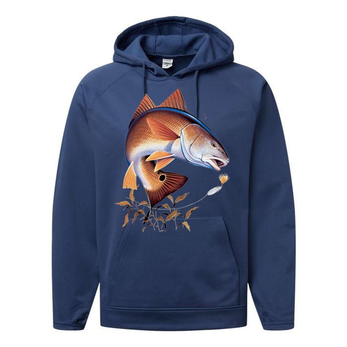 Fishing: Red Fish Performance Fleece Hoodie