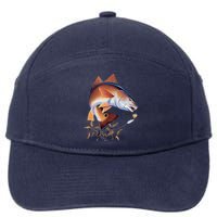 Fishing: Red Fish 7-Panel Snapback Hat