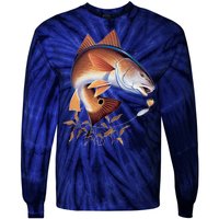 Fishing: Red Fish Tie-Dye Long Sleeve Shirt