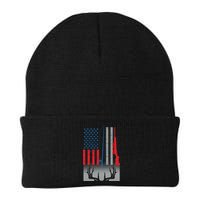 Fishing Rod Hunting Rifle American Flag Beanie
