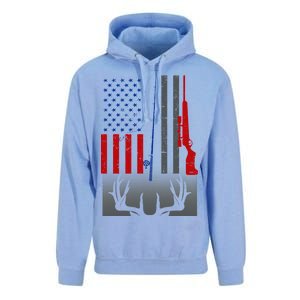 Fishing Rod Hunting Rifle American Flag Unisex Surf Hoodie