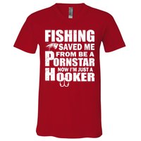 Fishing Saved Me Pornstar Hooker V-Neck T-Shirt