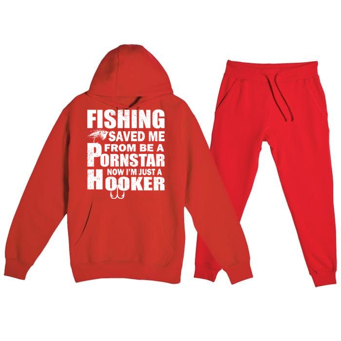 Fishing Saved Me Pornstar Hooker Premium Hooded Sweatsuit Set