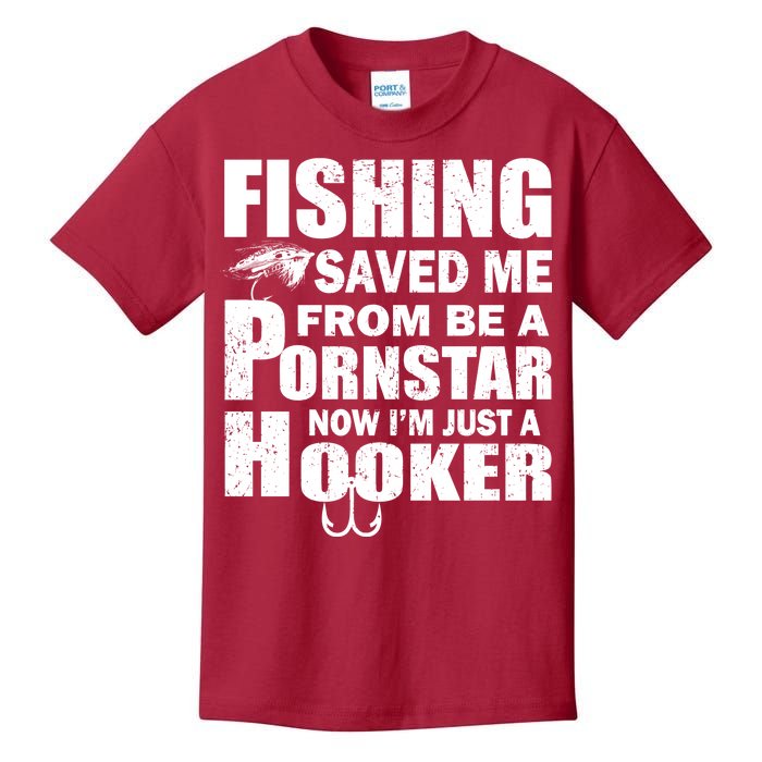 Fishing Saved Me Pornstar Hooker Kids T-Shirt