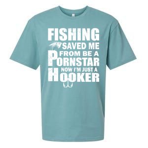 Fishing Saved Me Pornstar Hooker Sueded Cloud Jersey T-Shirt