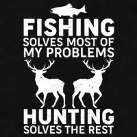 Fishing Solves Most Of My Problems Hunting Solves The Rest Ladies PosiCharge Tri-Blend Wicking Tank
