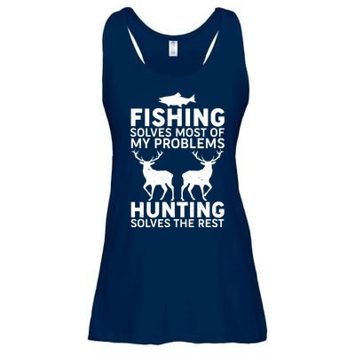 Fishing Solves Most Of My Problems Hunting Solves The Rest Ladies Essential Flowy Tank