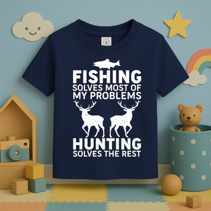 Fishing Solves Most Of My Problems Hunting Solves The Rest Toddler T-Shirt