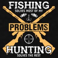 Fishing Solves Most Problems Hunting Solves The Rest Ladies PosiCharge Tri-Blend Wicking Tank