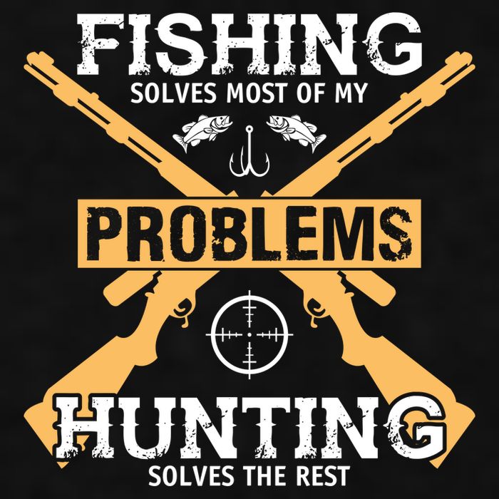 Fishing Solves Most Problems Hunting Solves The Rest Ladies PosiCharge Tri-Blend Wicking Tank