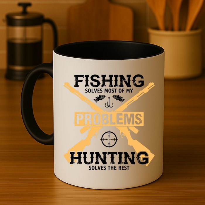 Fishing Solves Most Problems Hunting Solves The Rest Mug