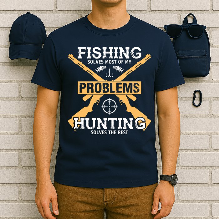 Fishing Solves Most Problems Hunting Solves The Rest T-Shirt