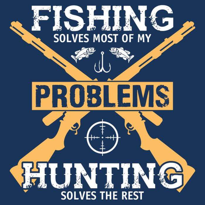 Fishing Solves Most Problems Hunting Solves The Rest 7-Panel Snapback Hat