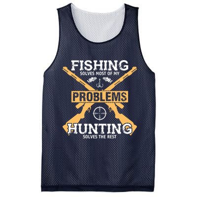 Fishing Solves Most Problems Hunting Solves The Rest Mesh Reversible Basketball Jersey Tank