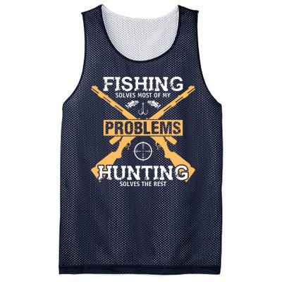 Fishing Solves Most Problems Hunting Solves The Rest Mesh Reversible Basketball Jersey Tank