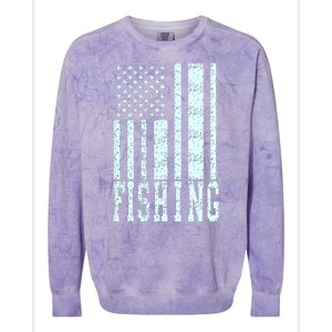 Fishing USA Flag Colorblast Crewneck Sweatshirt