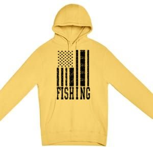 Fishing USA Flag Premium Pullover Hoodie