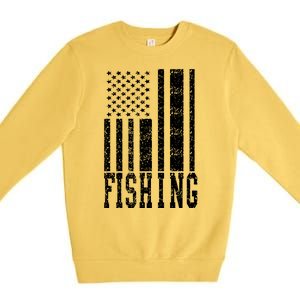 Fishing USA Flag Premium Crewneck Sweatshirt