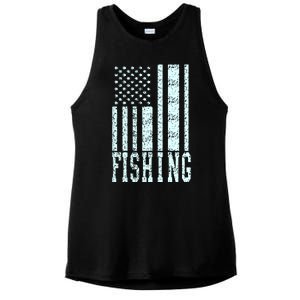 Fishing USA Flag Ladies PosiCharge Tri-Blend Wicking Tank