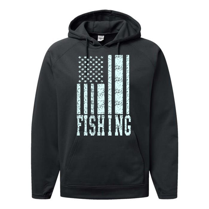 Fishing USA Flag Performance Fleece Hoodie