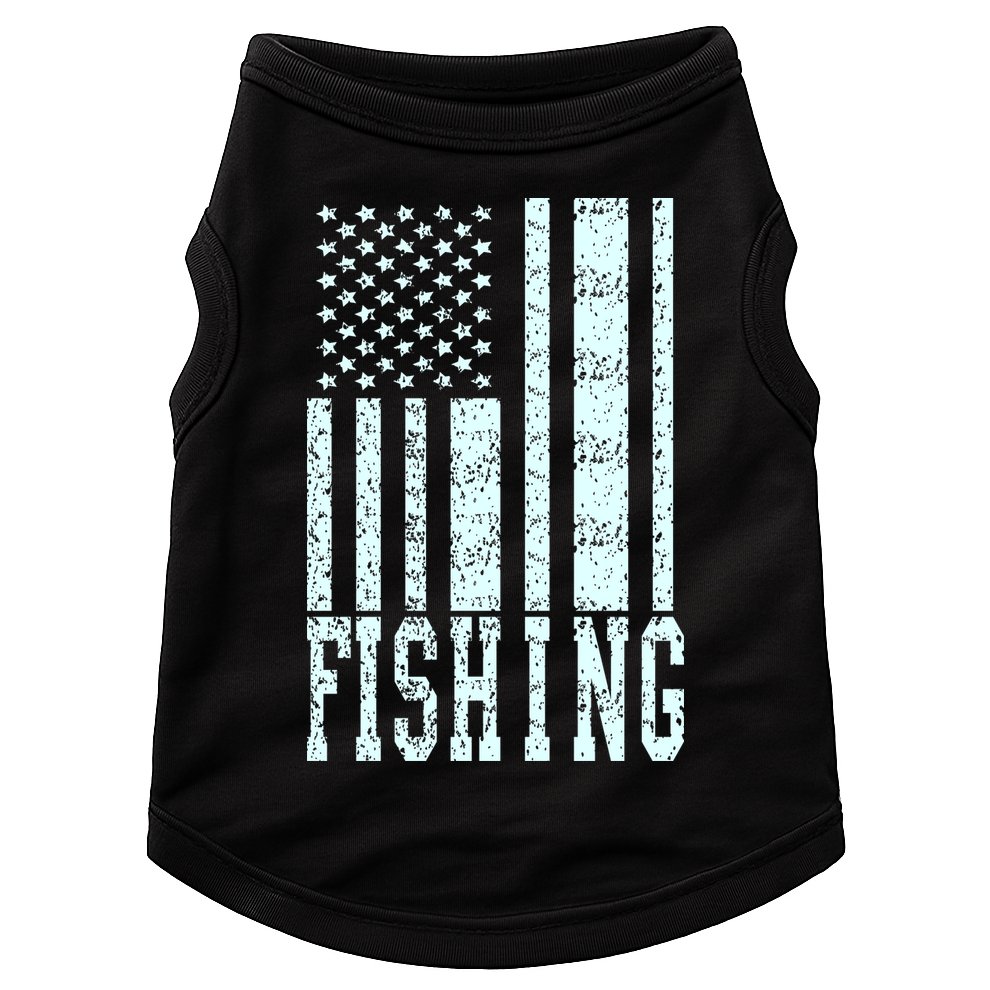 Fishing USA Flag Doggie Tank