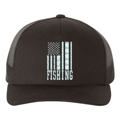 Fishing USA Flag Yupoong Adult 5-Panel Trucker Hat