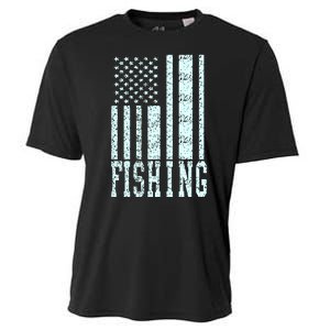 Fishing USA Flag Cooling Performance Crew T-Shirt