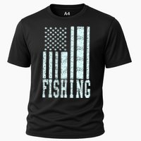 Fishing USA Flag Cooling Performance Crew T-Shirt