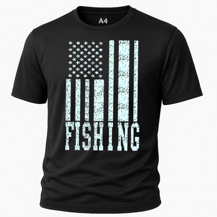 Fishing USA Flag Cooling Performance Crew T-Shirt