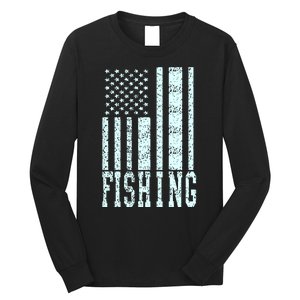 Fishing USA Flag Long Sleeve Shirt