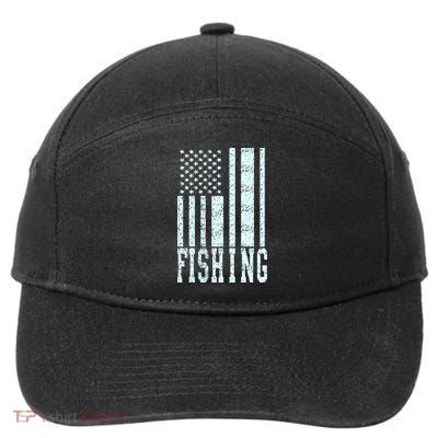 Fishing USA Flag 7-Panel Snapback Hat