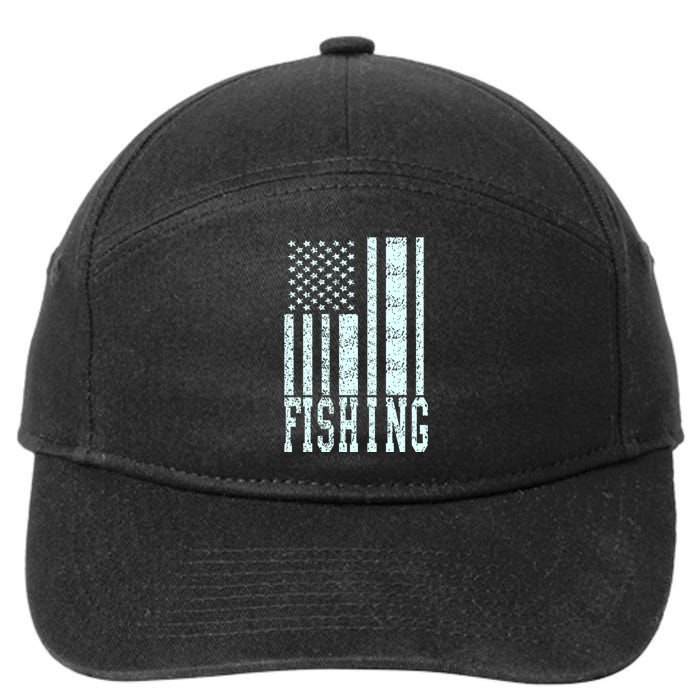 Fishing USA Flag 7-Panel Snapback Hat