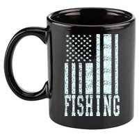 Fishing USA Flag 11oz C Handle Ceramic Mug