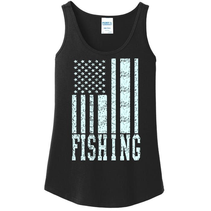 Fishing USA Flag Ladies Essential Tank