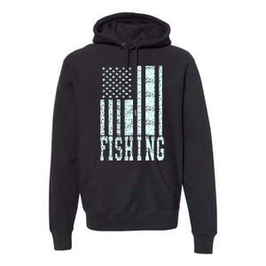 Fishing USA Flag Premium Hoodie