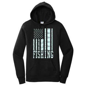 Fishing USA Flag Women's Pullover Hoodie