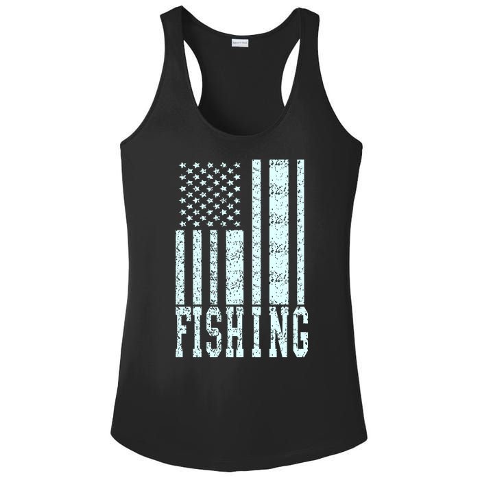 Fishing USA Flag Ladies PosiCharge Competitor Racerback Tank