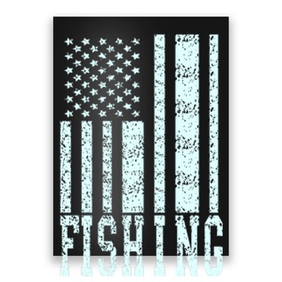 Fishing USA Flag Poster