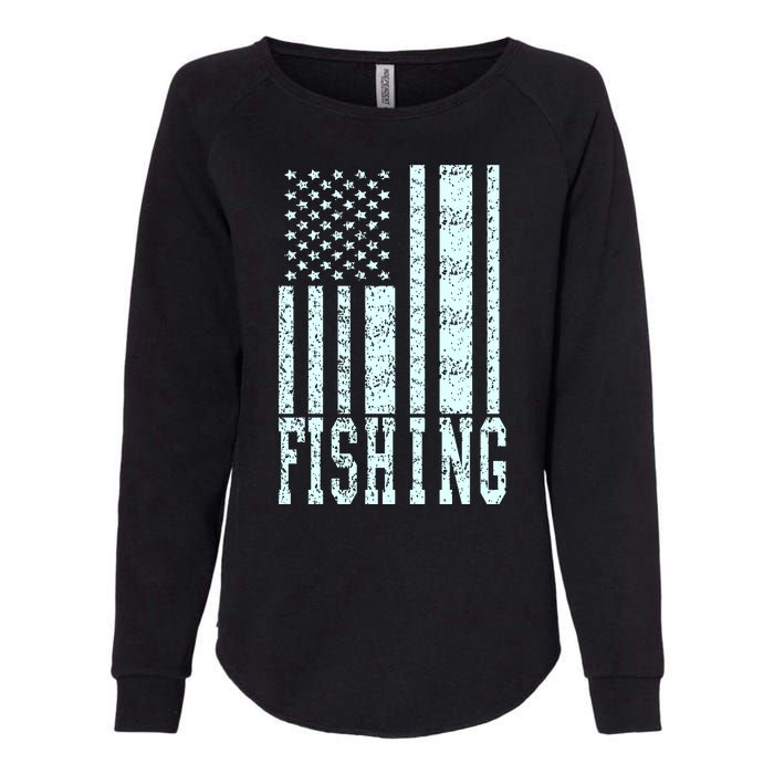 Fishing USA Flag Womens California Wash Sweatshirt